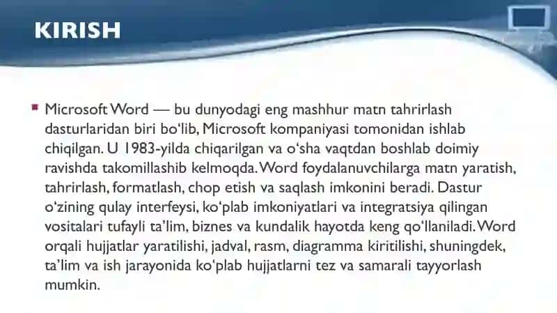 word dasturi 3