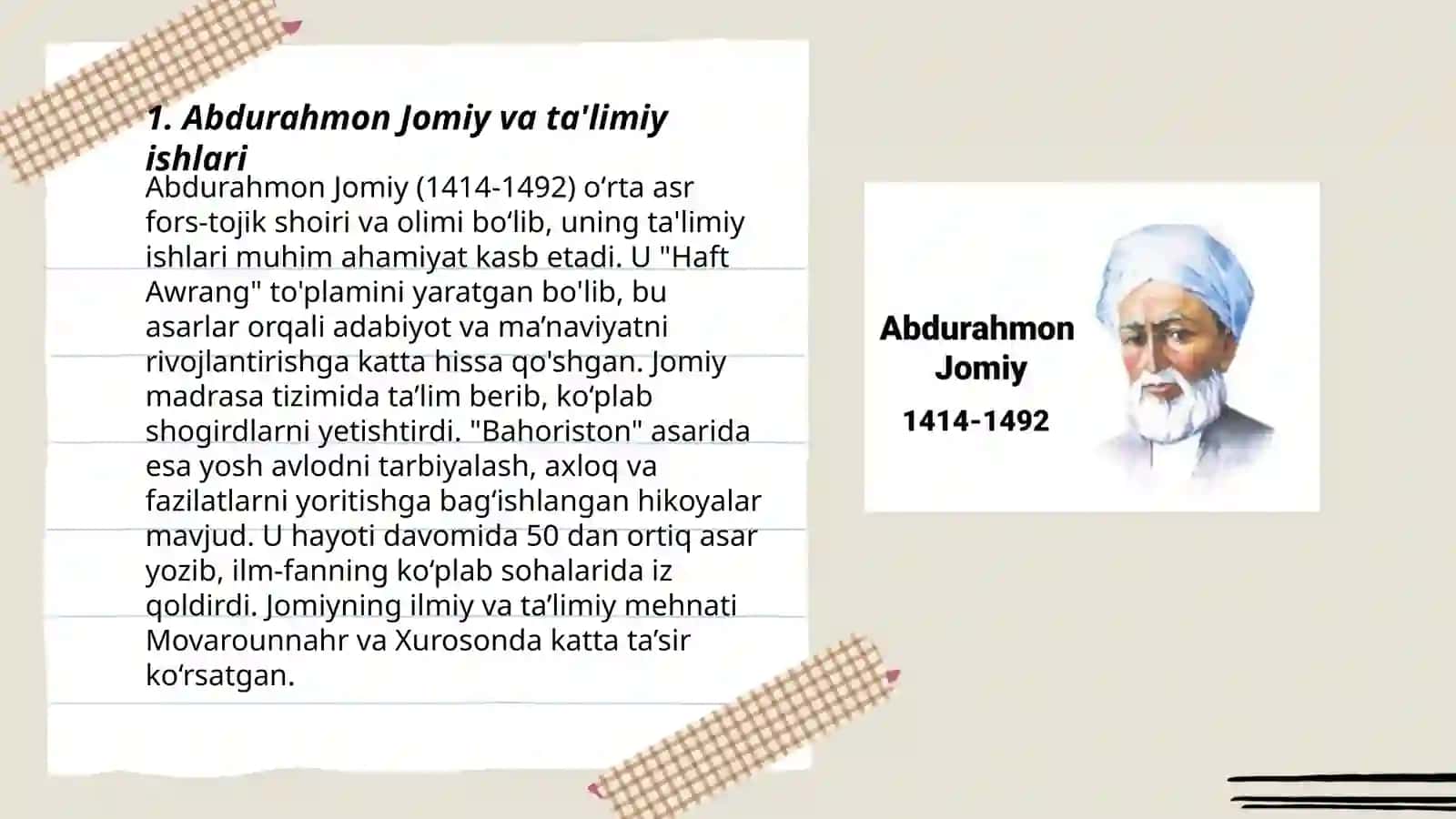 Abdurahmon Jomiy va Jaloliddin Davoniyning ta'limiy-axloqiy qarashlari 3