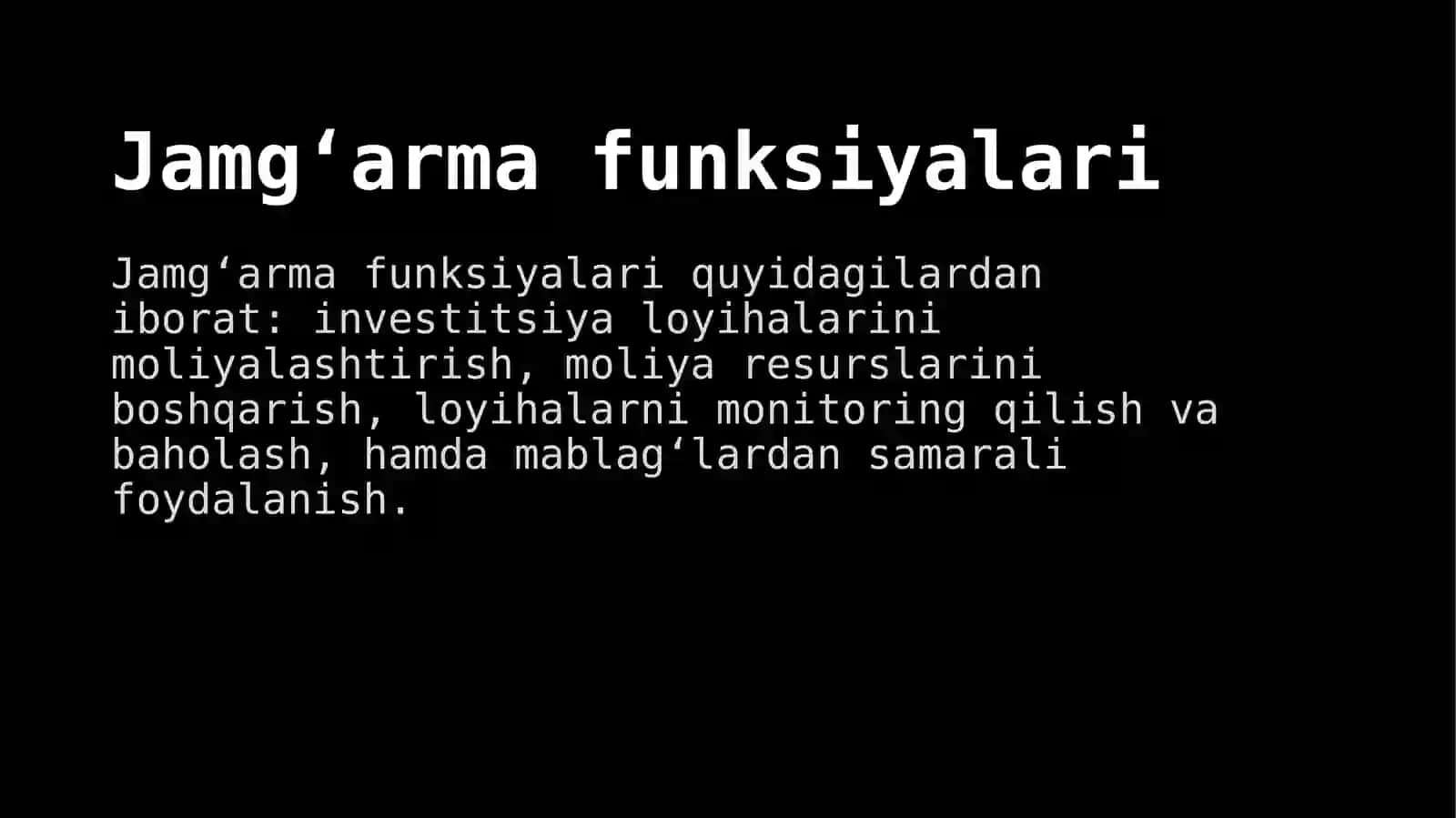 O‘zbekiston tiklanish va taraqqiyot jamg‘armasi mablag‘lari hisobiga investitsiya loyihalarini moliyalashtirish 3