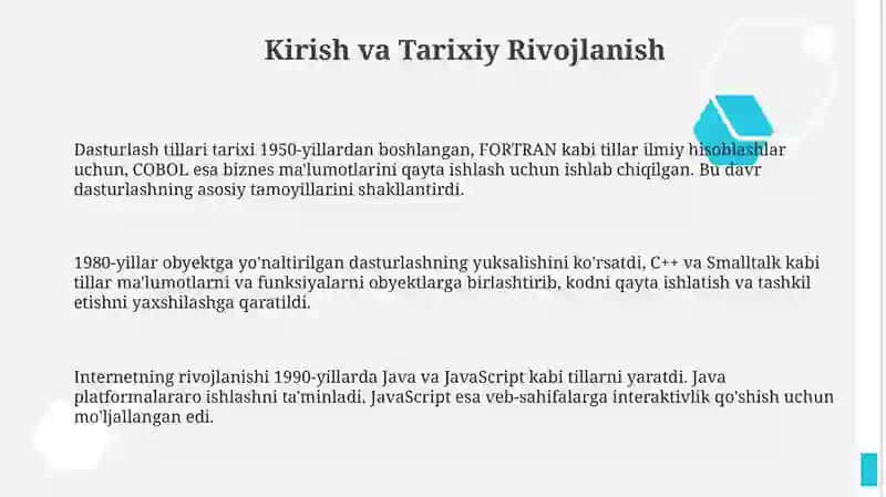 9.Zamonaviy dasturlash tillarining tahlili 3