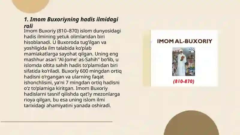 Imom Buxoriy va Imom Termiziyning hadis ilmiga qòshgan hissalarining qiyosiy tahlili 3
