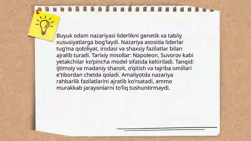 Liderlikka oid nazariyalar 3