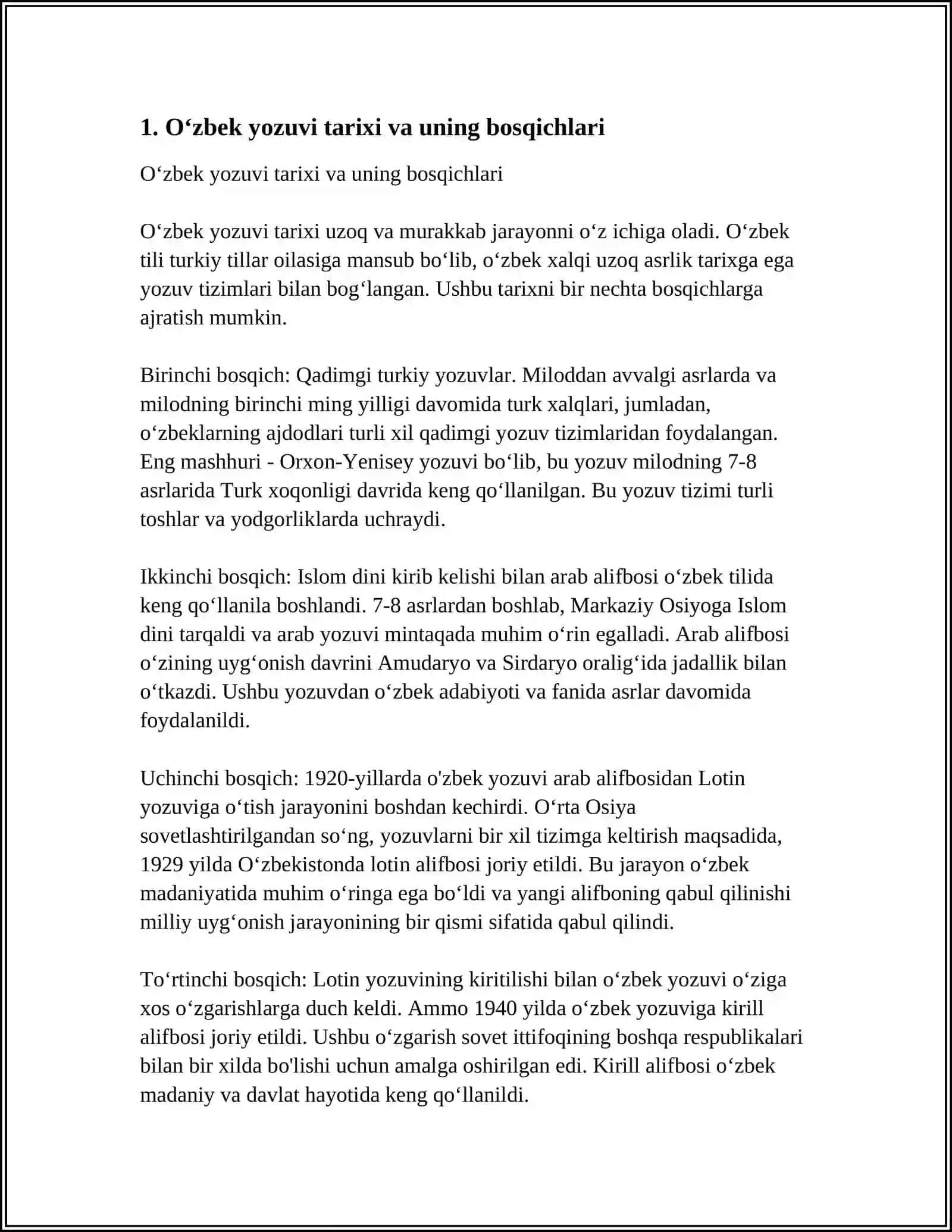 GRAFIKA VA GRAFIK VOSITALAR OʻZBEK YOZUVI TARIXI HAQIDA MAʼLUMOT 3