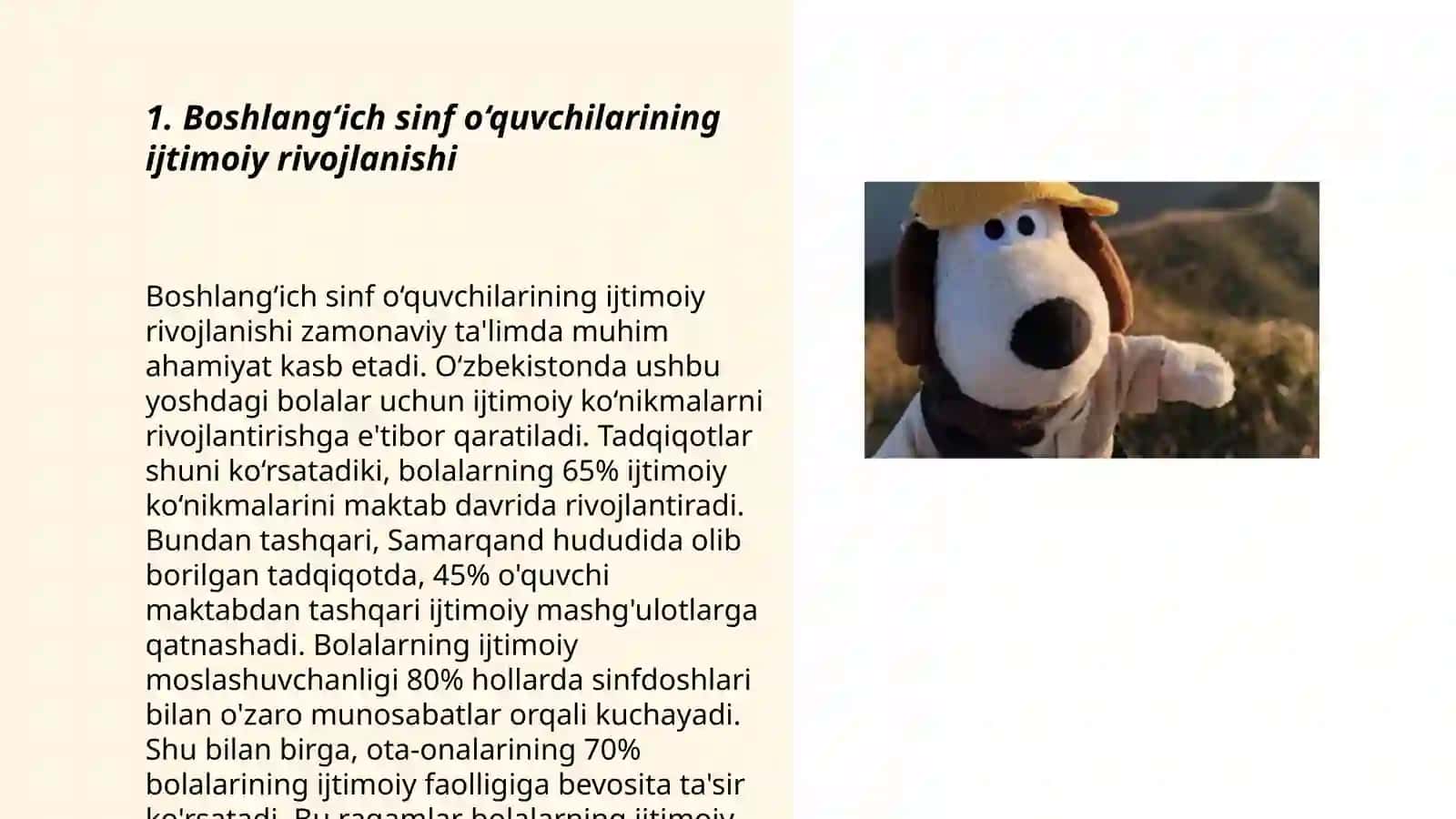 Boshlang‘ich sinf o‘quvchilarining ijtimoiy rivojlanish holati va rivojlanishda matnlarning ahamiyati 3