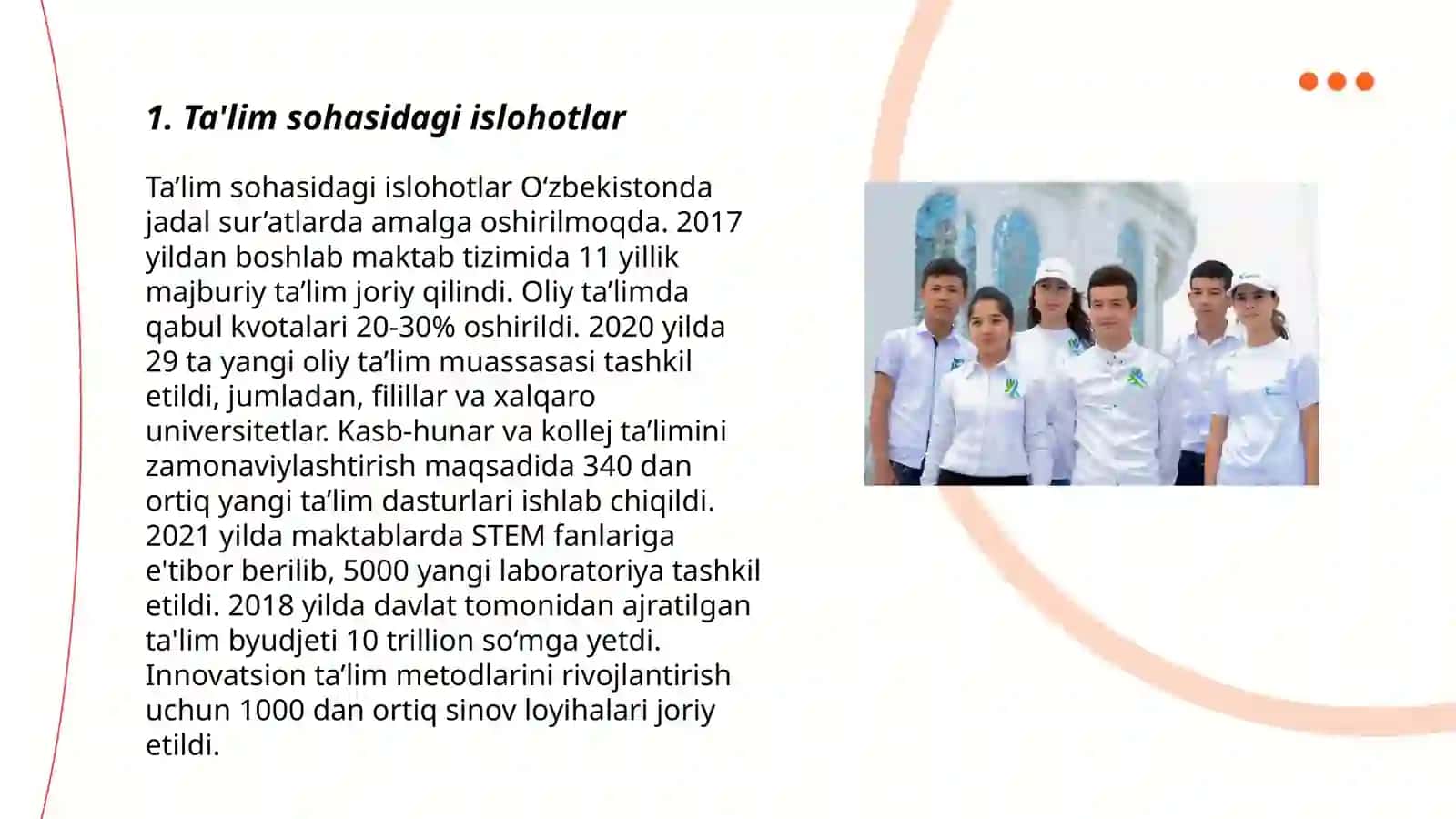 Ta'lim sohasidagi islohotlar 3
