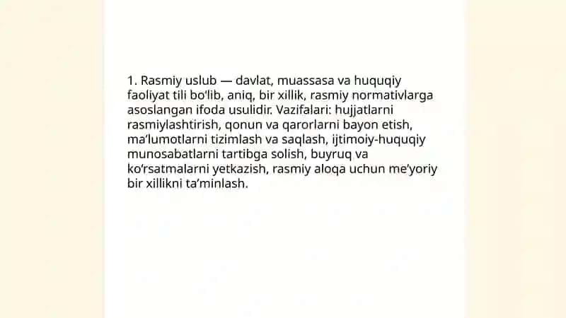 Rasmiy uslub va uning umumiy xususiyatlari 3