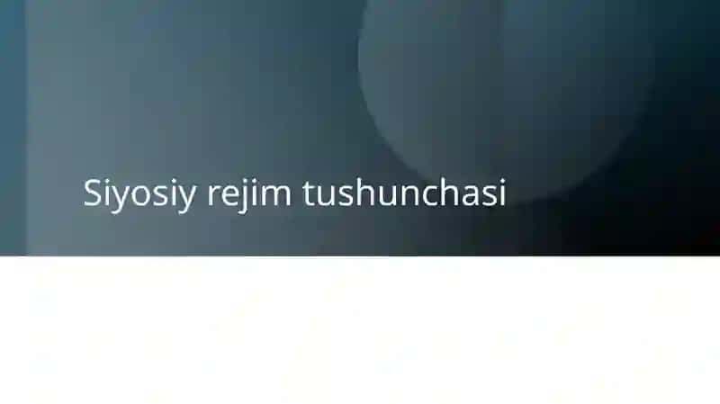 Siyosiy rejim tushunchasi 3