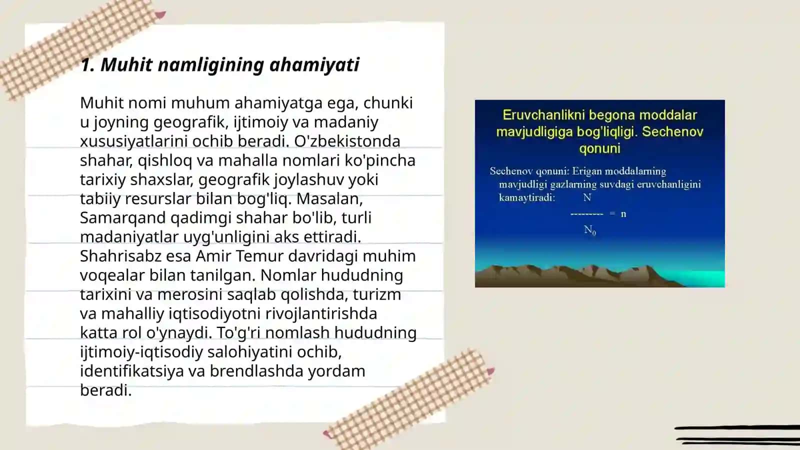 Muhit namligi va unda erigan moddalar 3