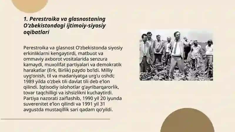 Mustaqillikka erishish arafasida Oʻzbekistondagi ijtimoiy-siyosiy jarayonlar 3