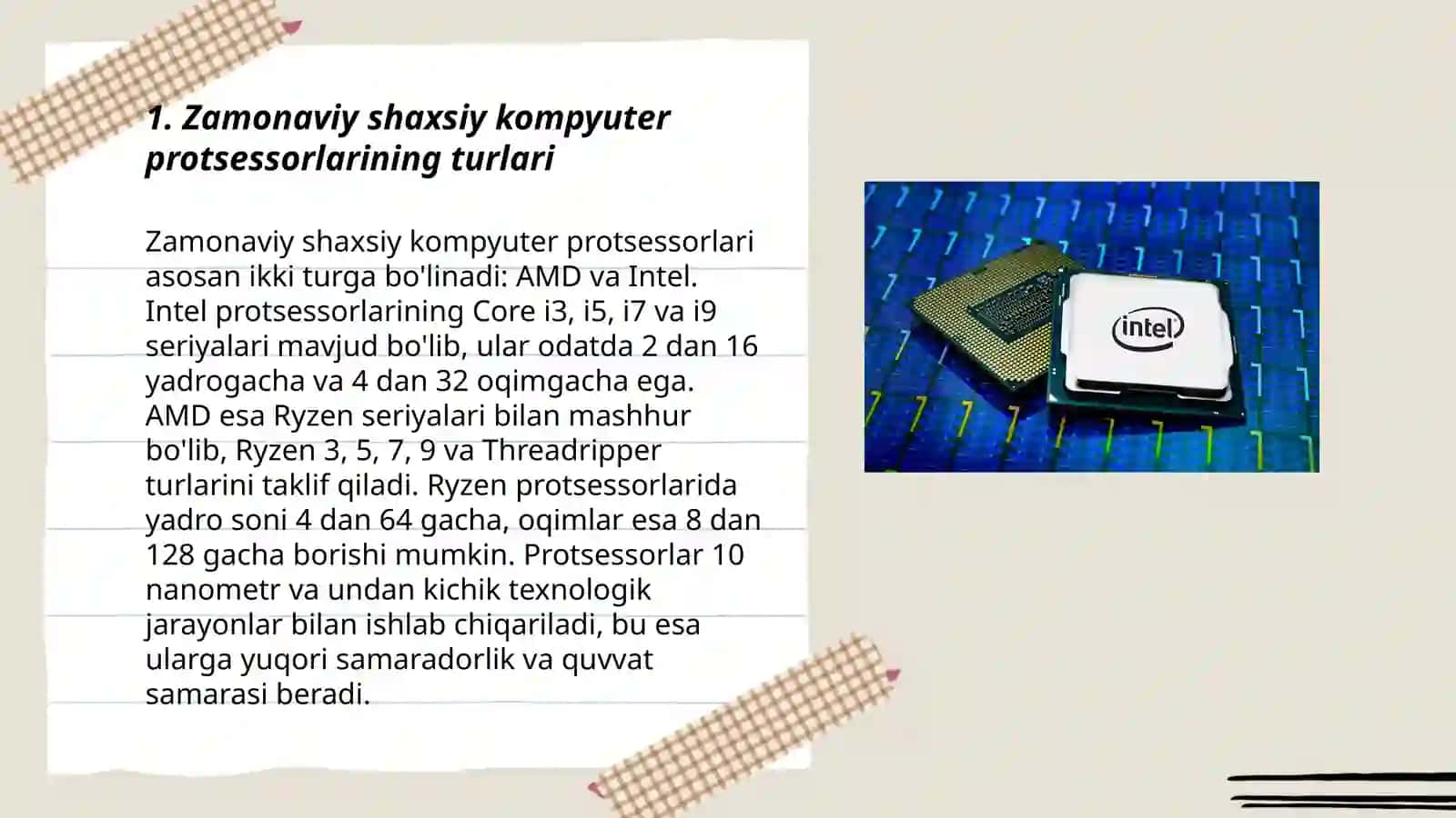 Zamonaviy shaxsiy kompyuter protsessorlari 3