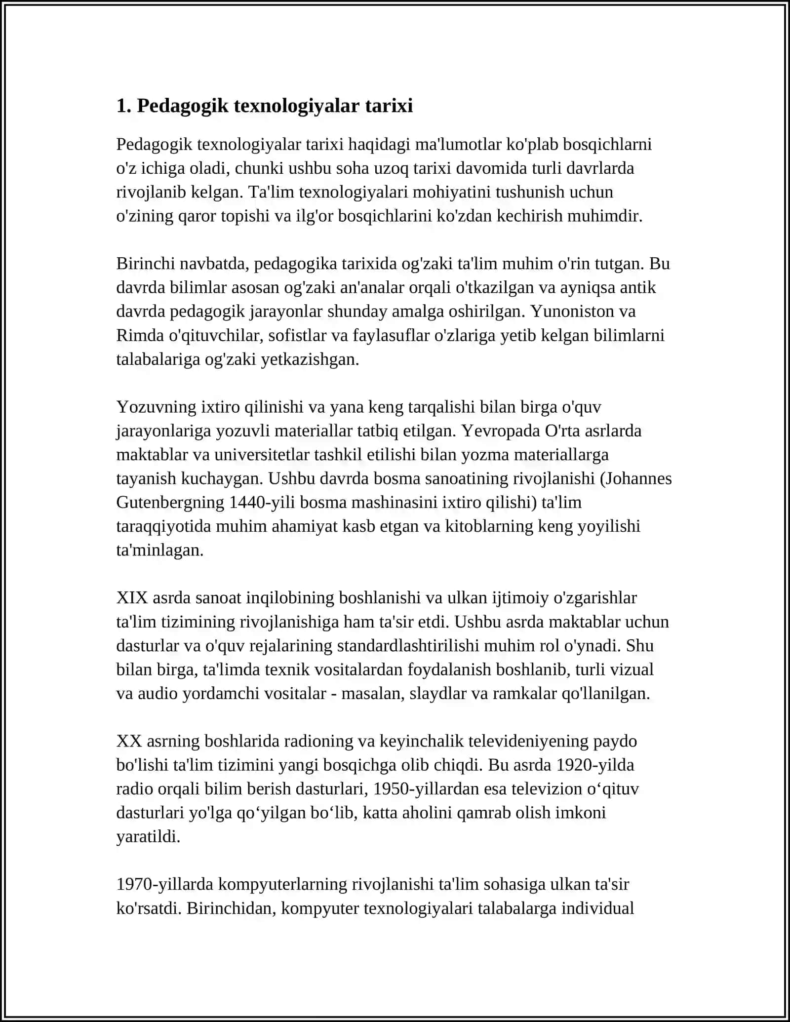 YANGI PEDAGOGIK TEXNOLOGIYALARNI KELIB CHIQISH TARIXI 3