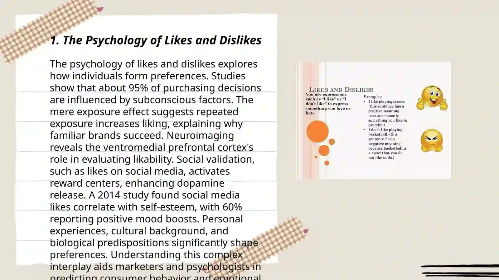 The Psychology of Likes and Dislikes 3