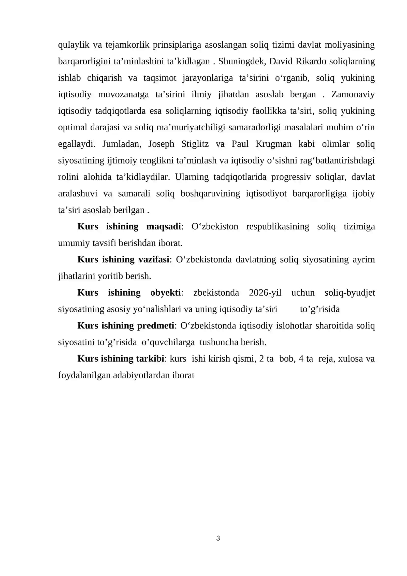Oʻzbekistonda byudjet-soliq siyosati. Amalga oshirilgan islohotlar tahlili. 3