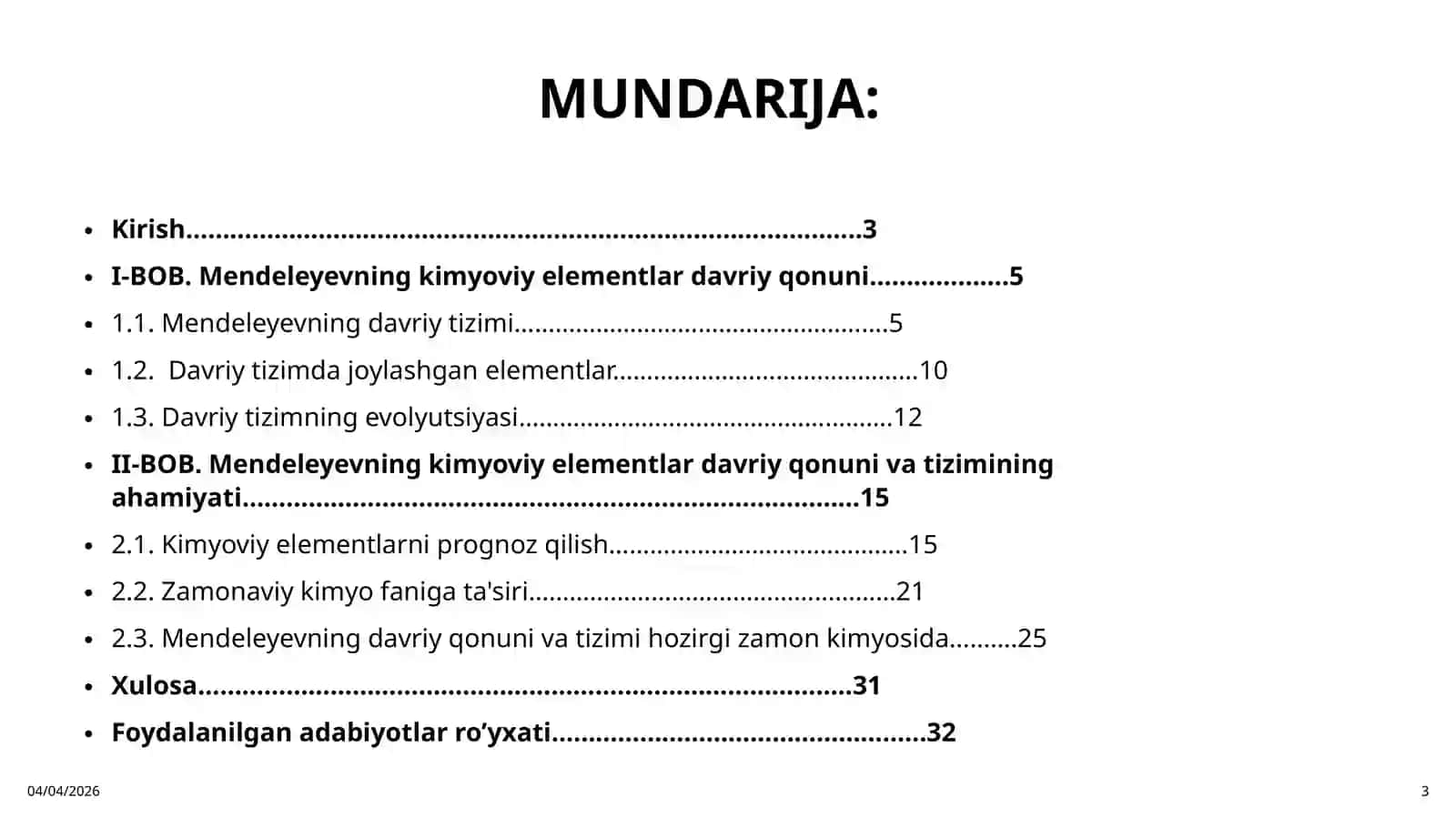 Mendeleyevning kimyoviy elementlari davriy qonuni va davriy sistemasi hamda uning ahamiyati 3