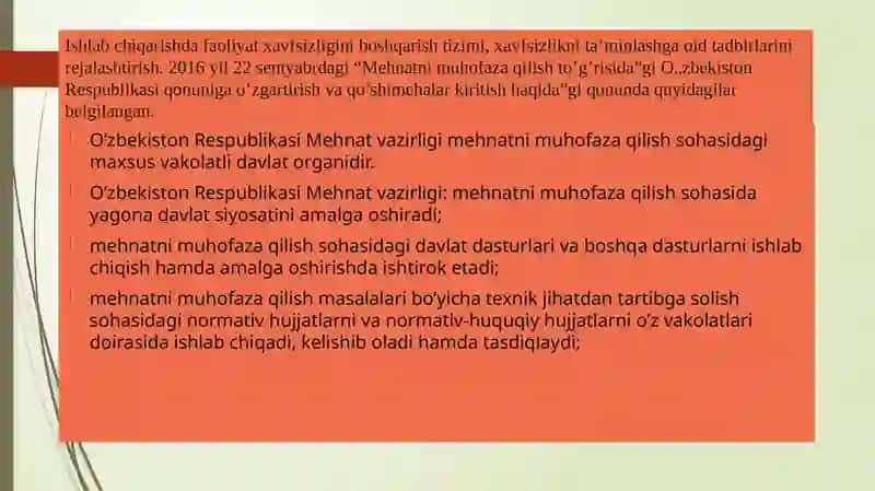 Ishlabchiqarish dafaoliyat xavfsizligi ni boshqarish tizimini tashkil qilish 3