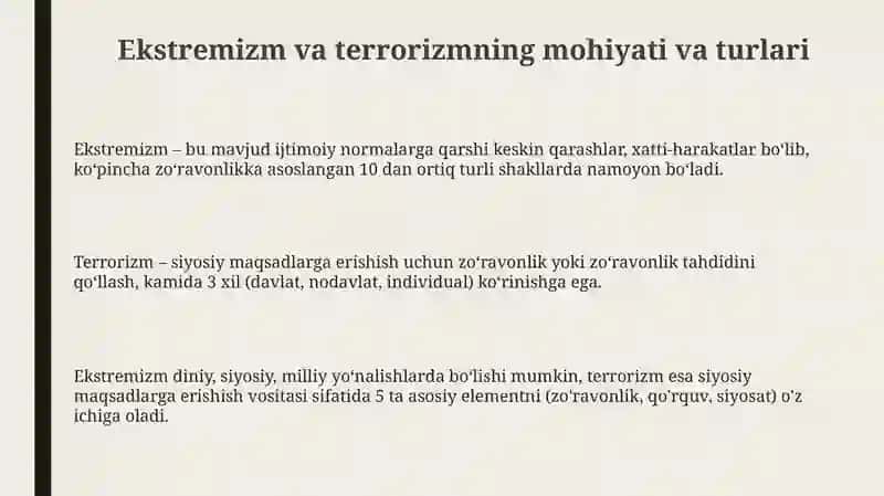 Ekstremizm va terrorizm jamiyat barqarorligiga tahdid 3