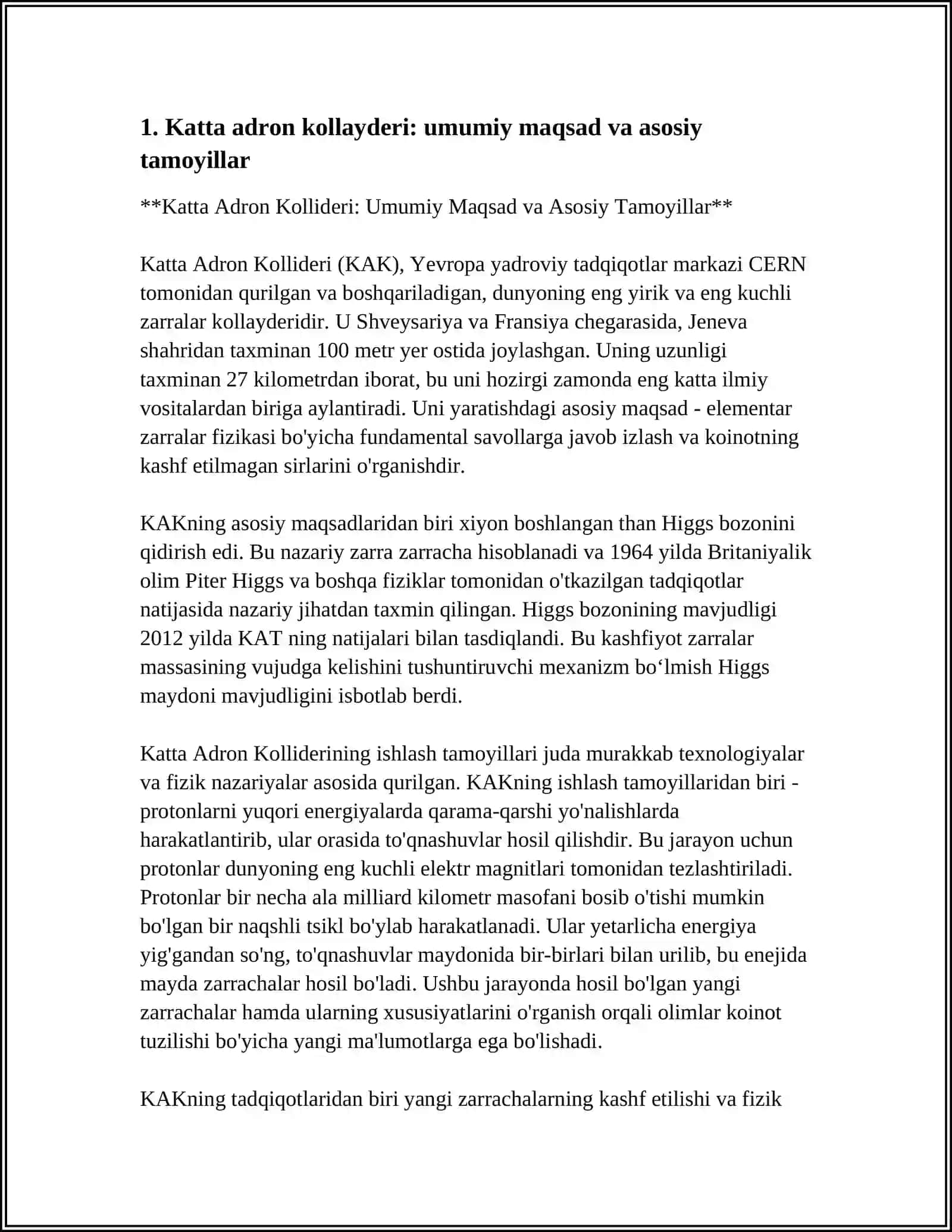 Katta Adron Kollideri: Umumiy Maqsad va Asosiy Tamoyillar 3