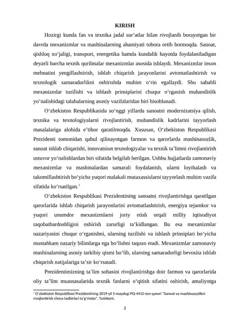 Mexanizmlarning asosiy turlari va tasnifi 3