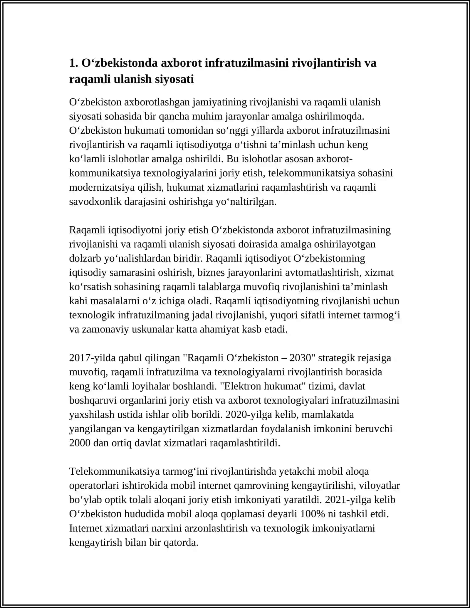 Oʻzbekistonda axborotlashgan jamiyatning xususiyatlar va virtuallashtirish jarayonlari 3
