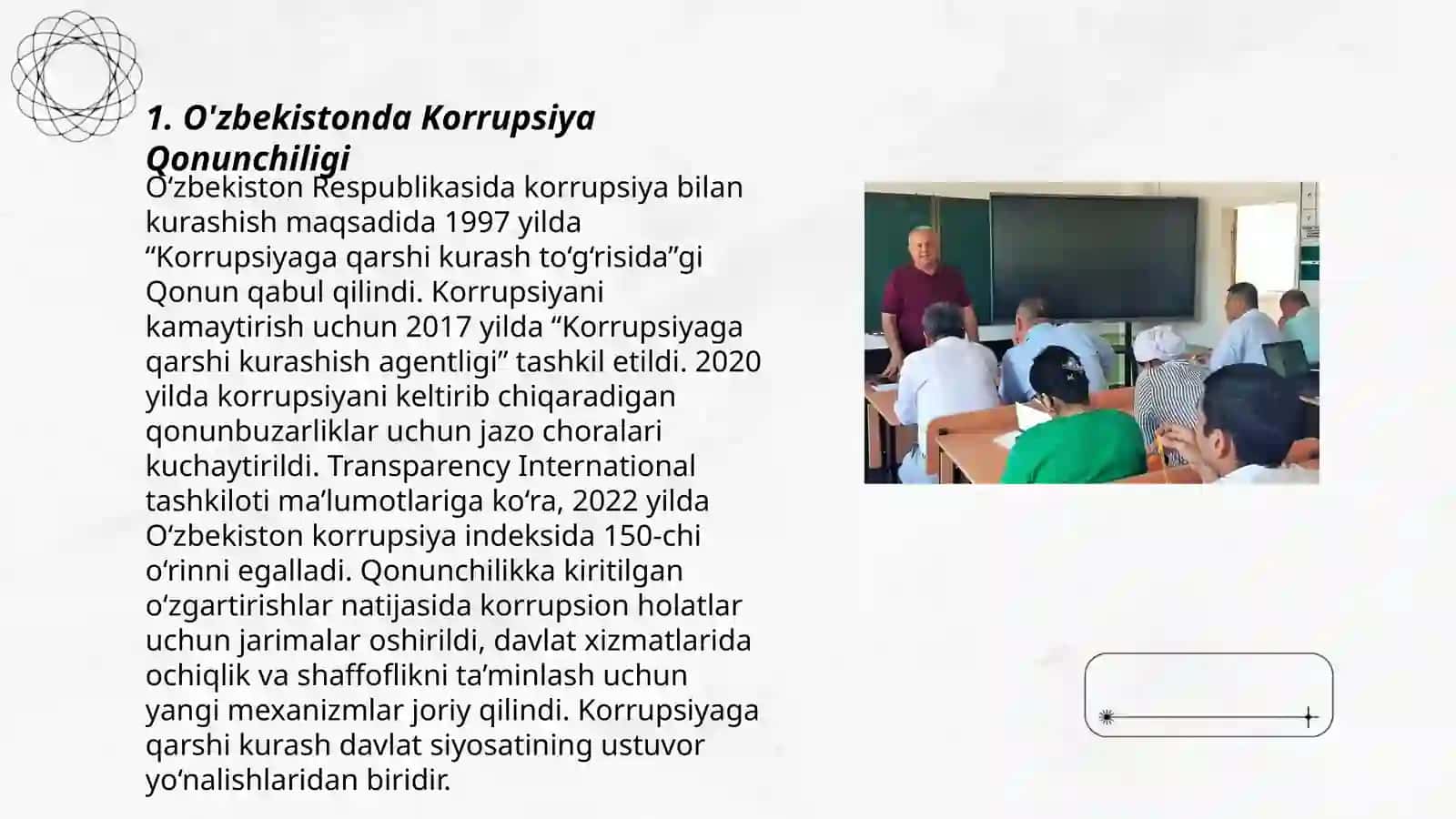 Oʻzbekistonda Korrupsiyaga qarshi kurash mexanizmlari 3