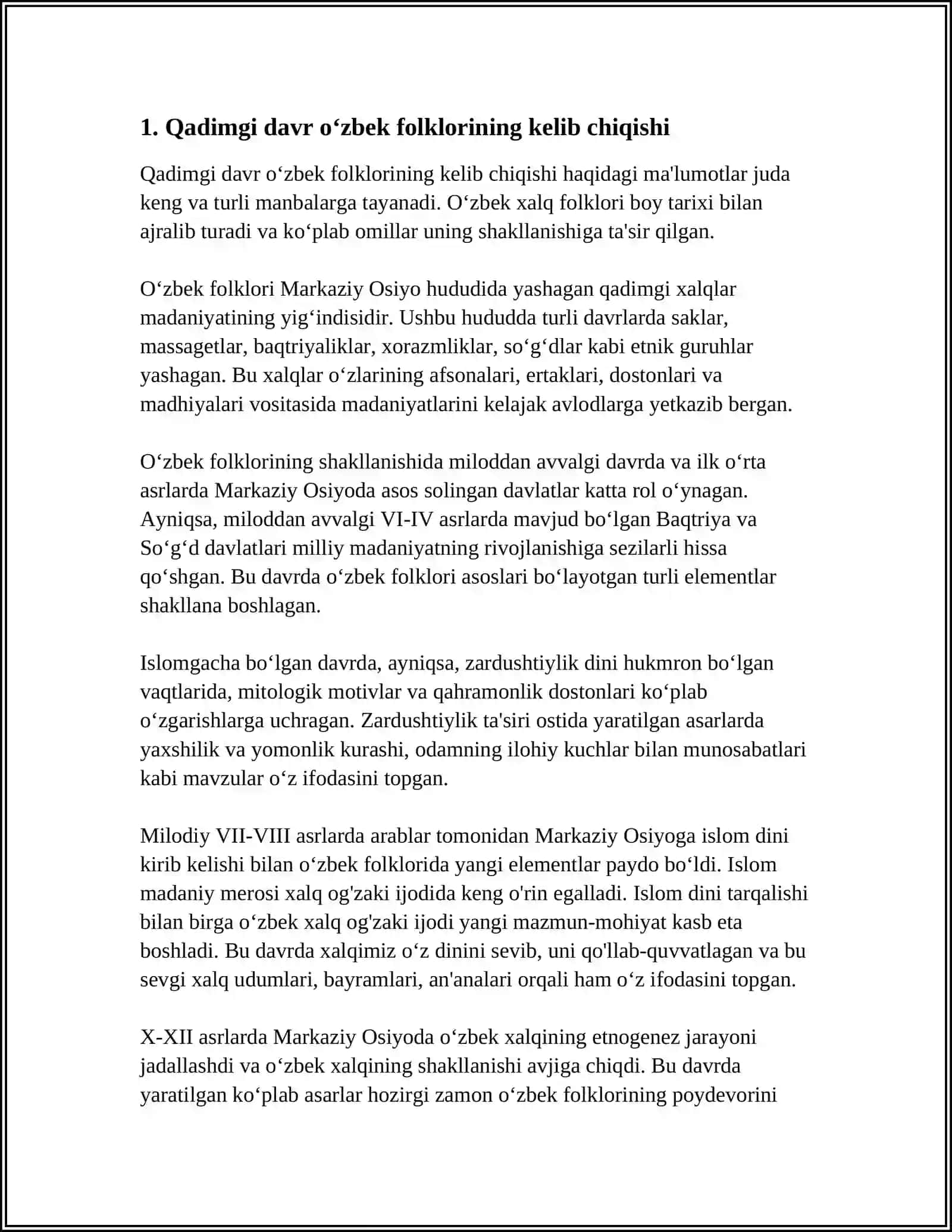 QADIMGI DAVR OʻZBEK FOLKLORI 3