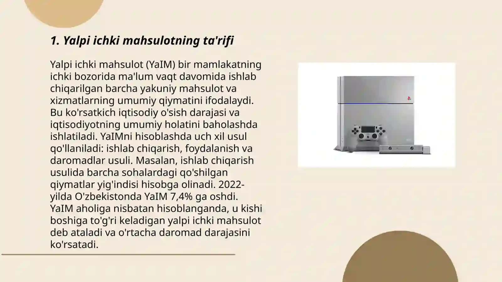 Yalpi ichki mahsulot tushunchasi va uni hisoblashning asosiy shartlari 3
