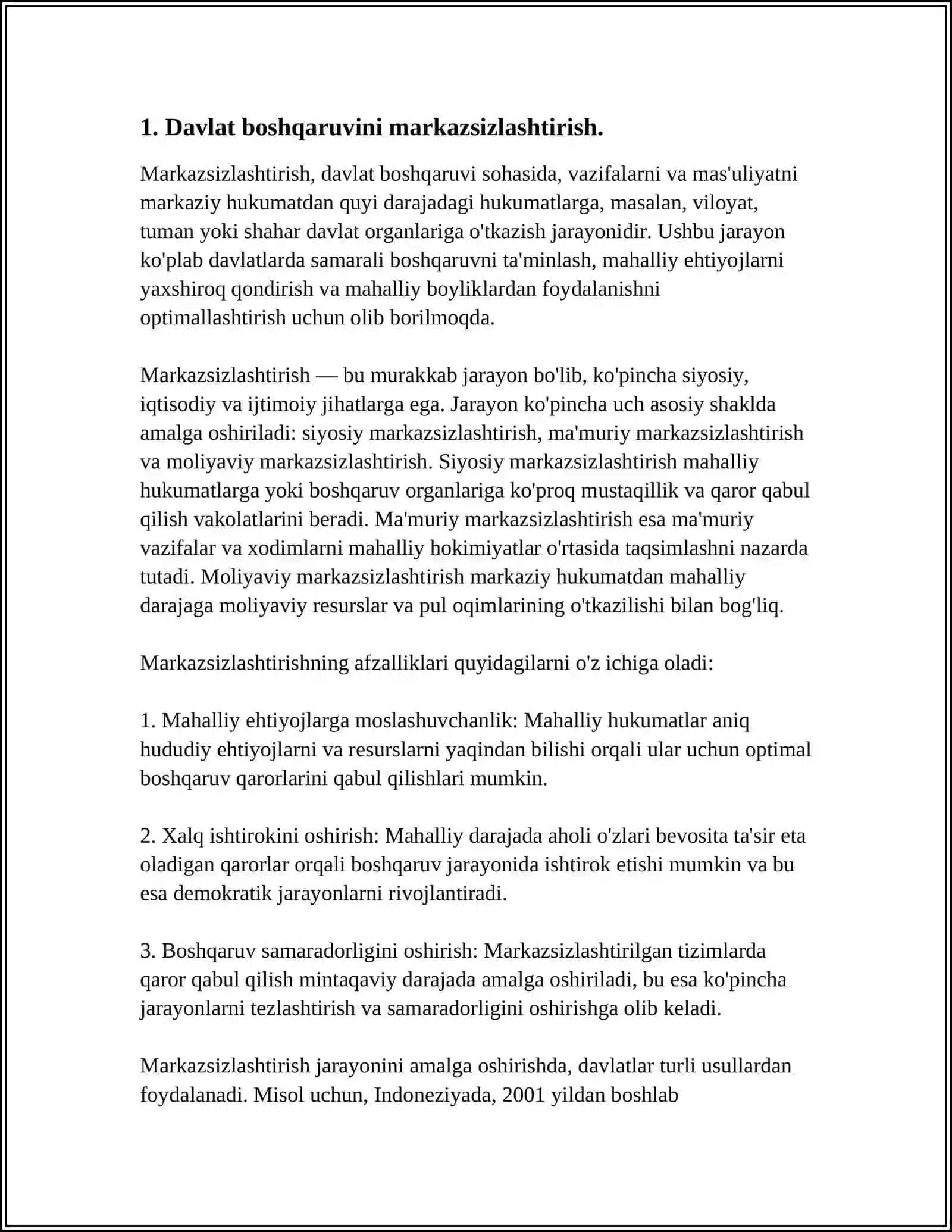 MUSTAQILLIK YILLARIDA DAVLAT BOSHQARUVI TIZIMIDA AMALGA OSHIRILGAN ISLOHOTLAR 3