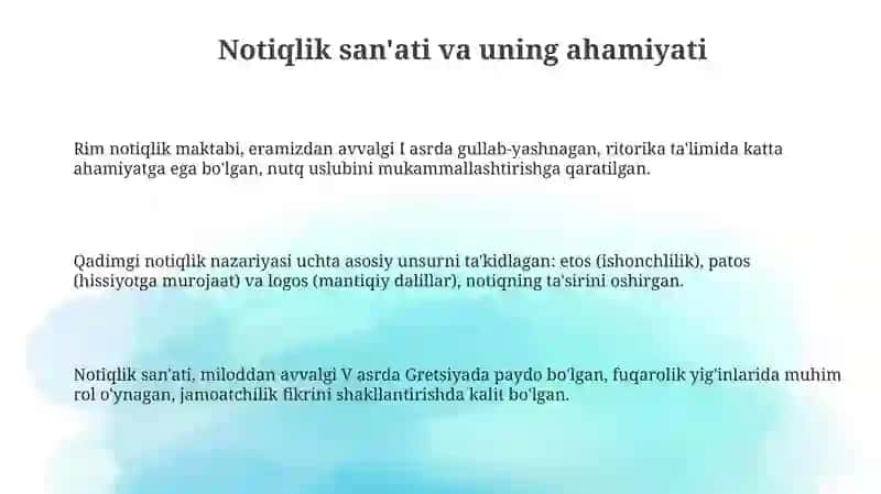 Notiqlik san'ati va uning ahamiyati 3