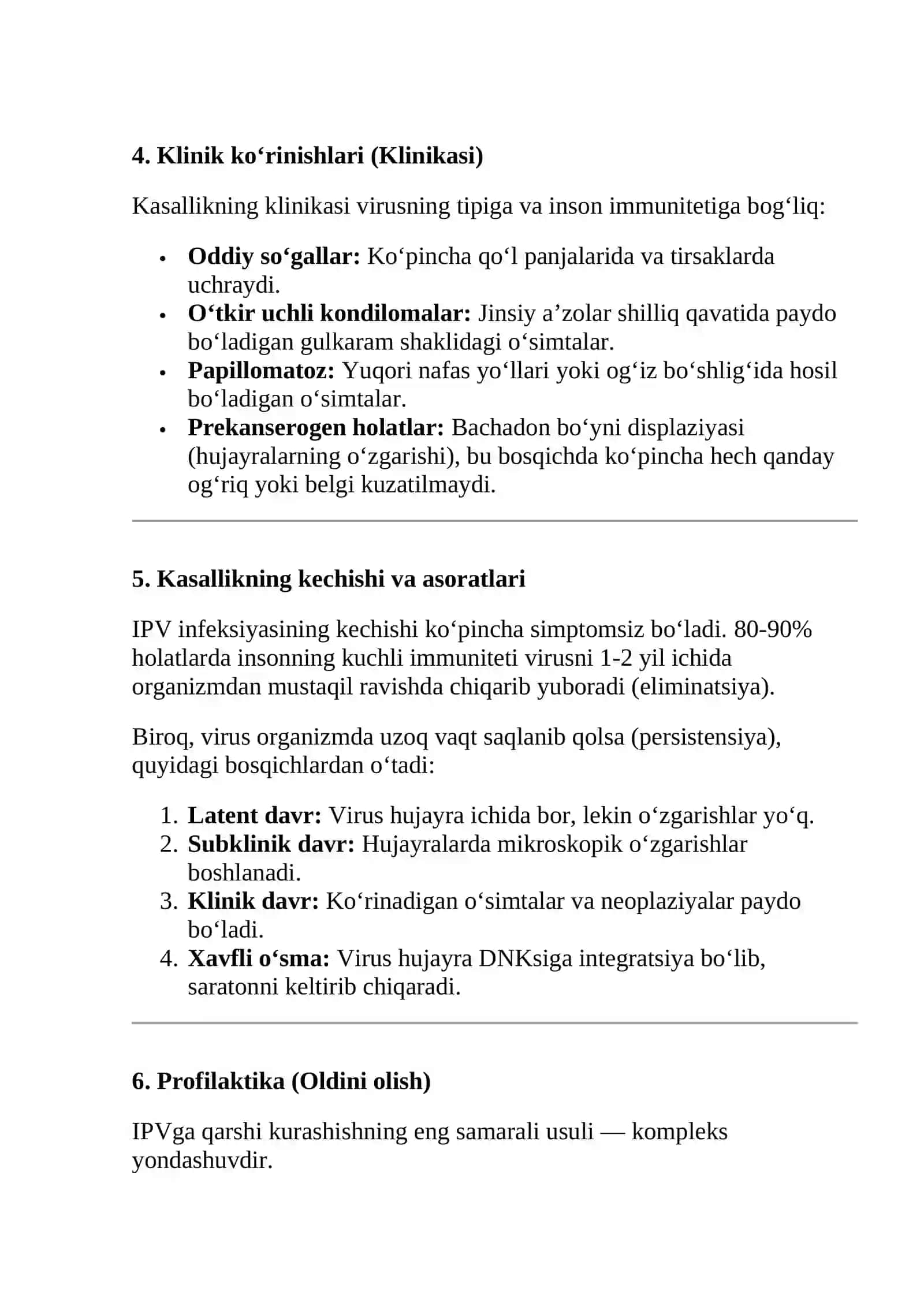 Inson Papillomasi Virusi (IPV): Etiologiyasi, Klinikasi, Kechishi va Profilaktikasi 3
