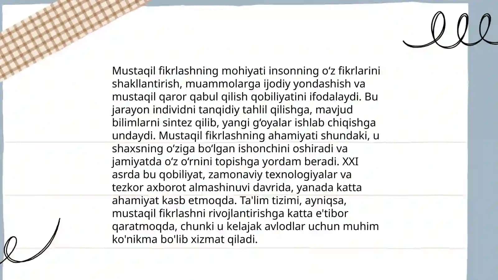 Mustaqil fikrlashning mohiyati va ahamiyati 3