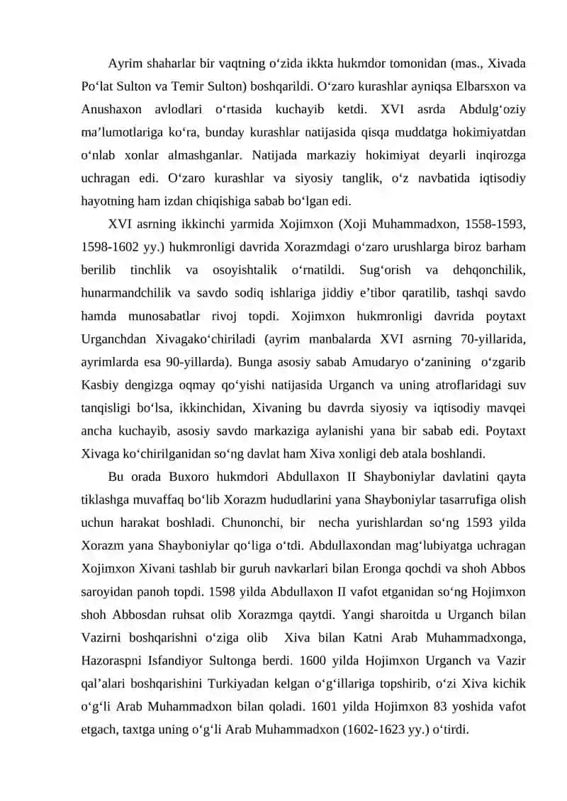 Xiva xonligi shahrlari 3