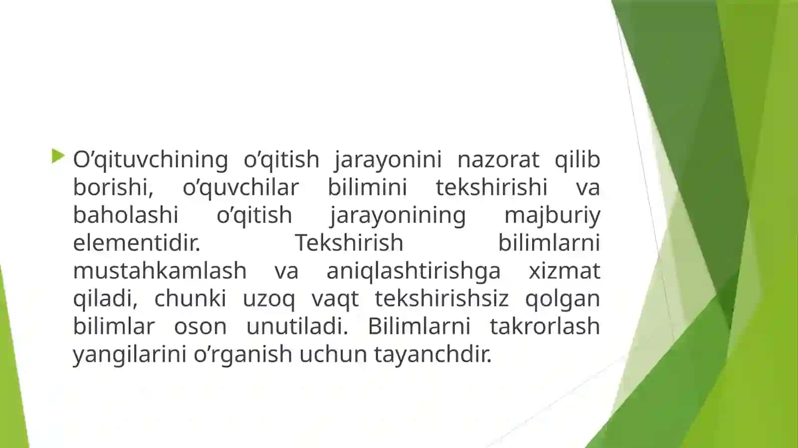 Ta'lim natijalarini nazorat qilish va baholash 3