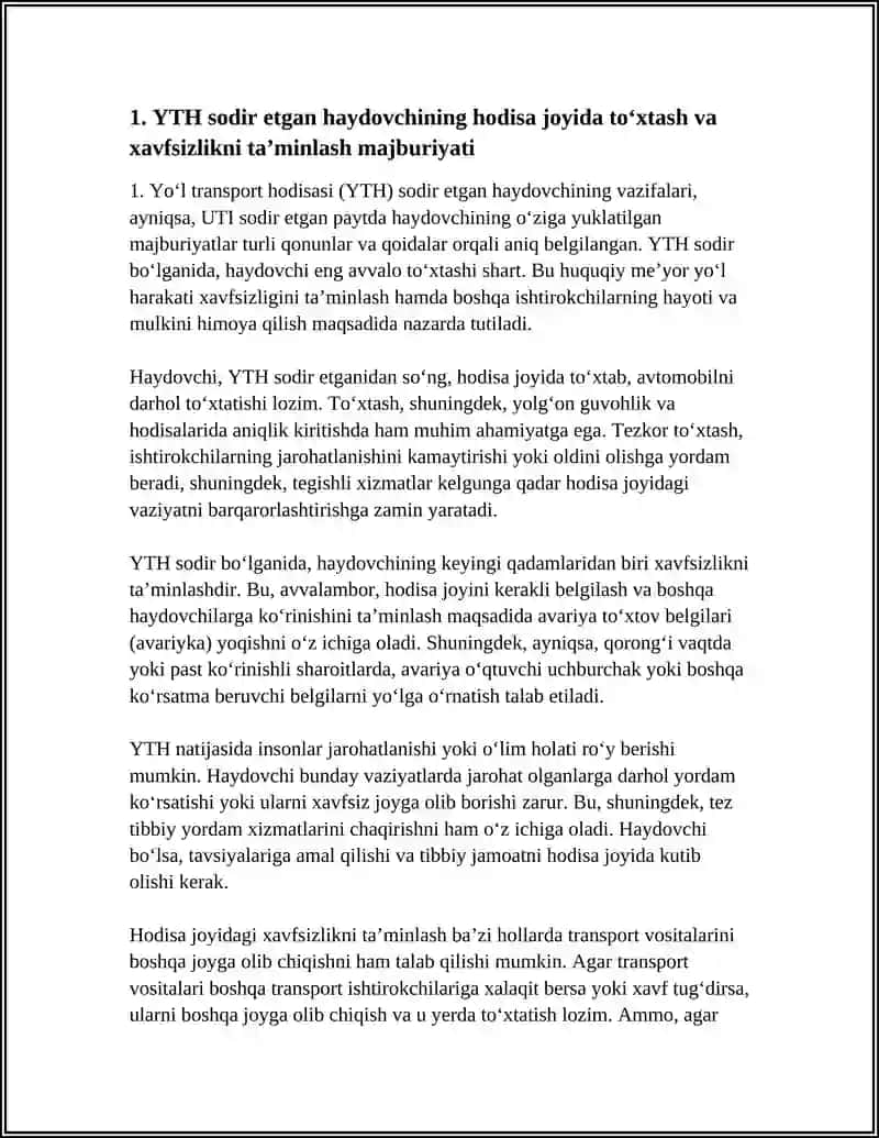 YTH sodir etgan haydovchilarning vazifalari 3