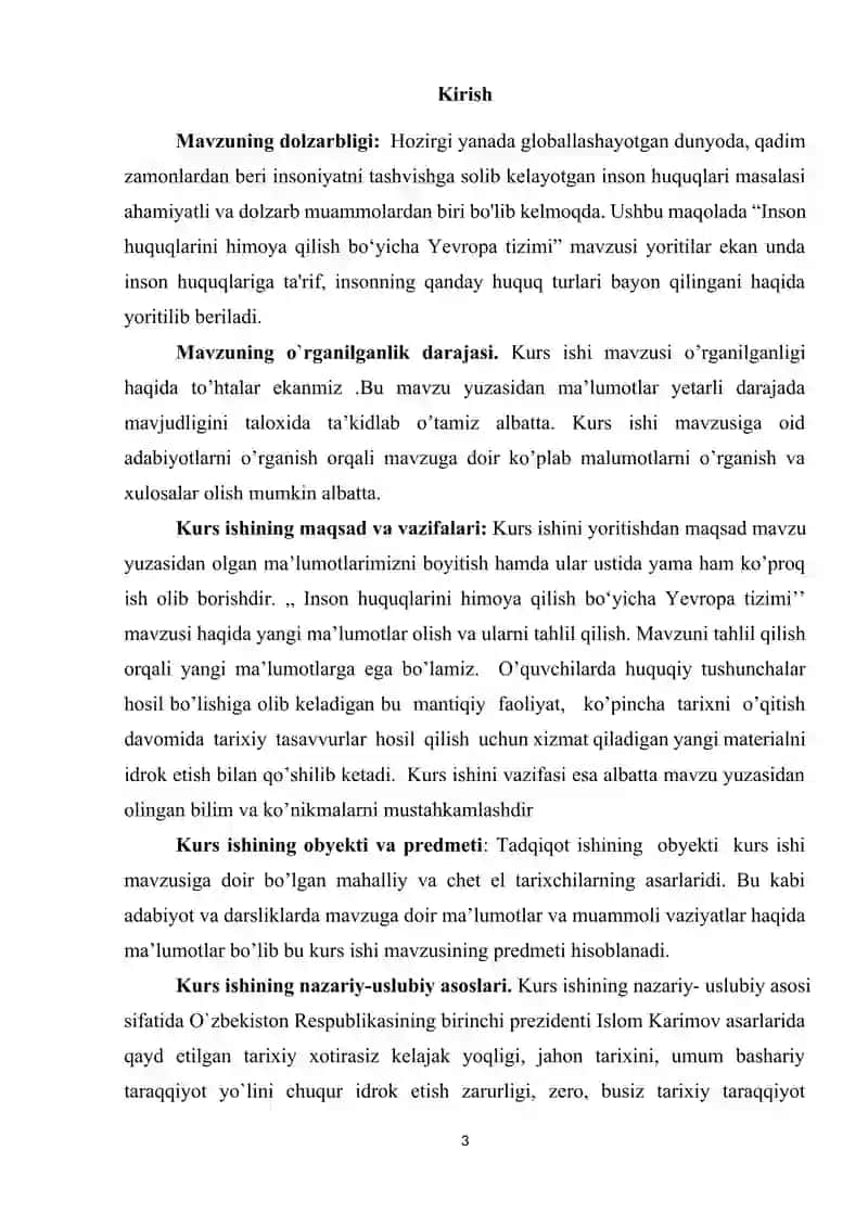 INSON HUQUQLARINI HIMOYA  QILISH BO’YICHA YEVROPA TIZIMI. 3
