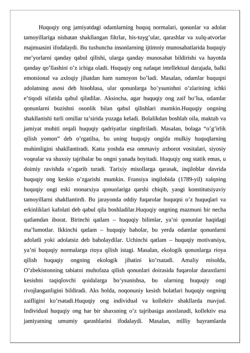 Huquqiy ong tushunchasi, tarkibiy qismlari 3