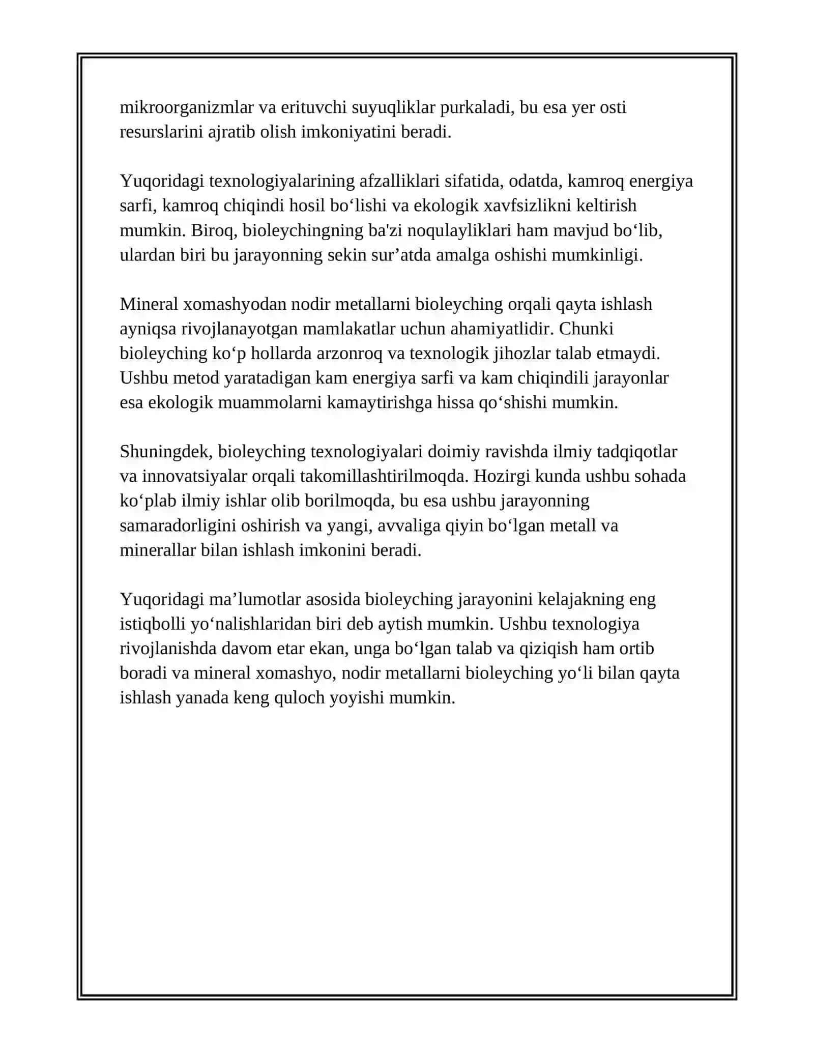 Mineral xomashyodan nodir metallarni bioleyching texnologiyalari 3
