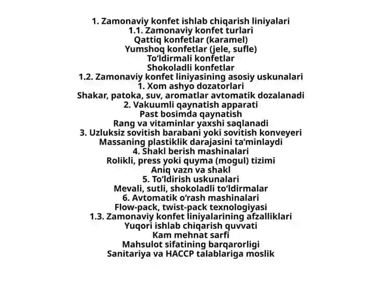Zamonaviy konfet ishlab chiqarish liniyalari 3