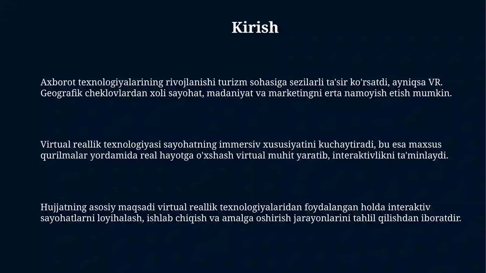 Virtual reallik texnologiyalaridan foydalangan holda interaktiv sayohatlar 3