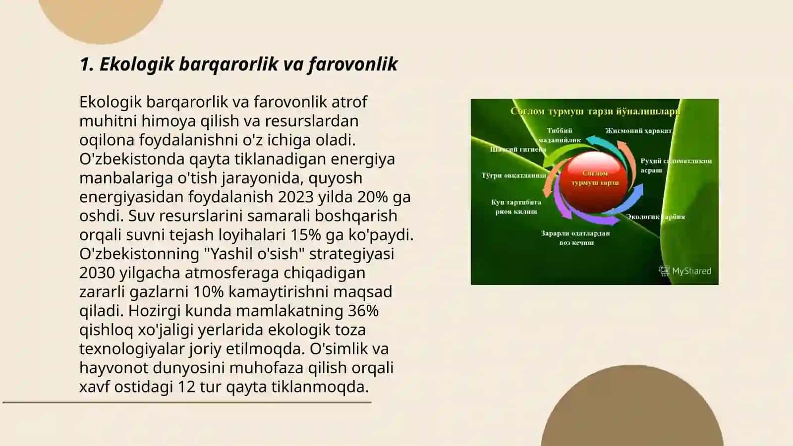 Ekologik Barqarorlik va Farovonlik 3