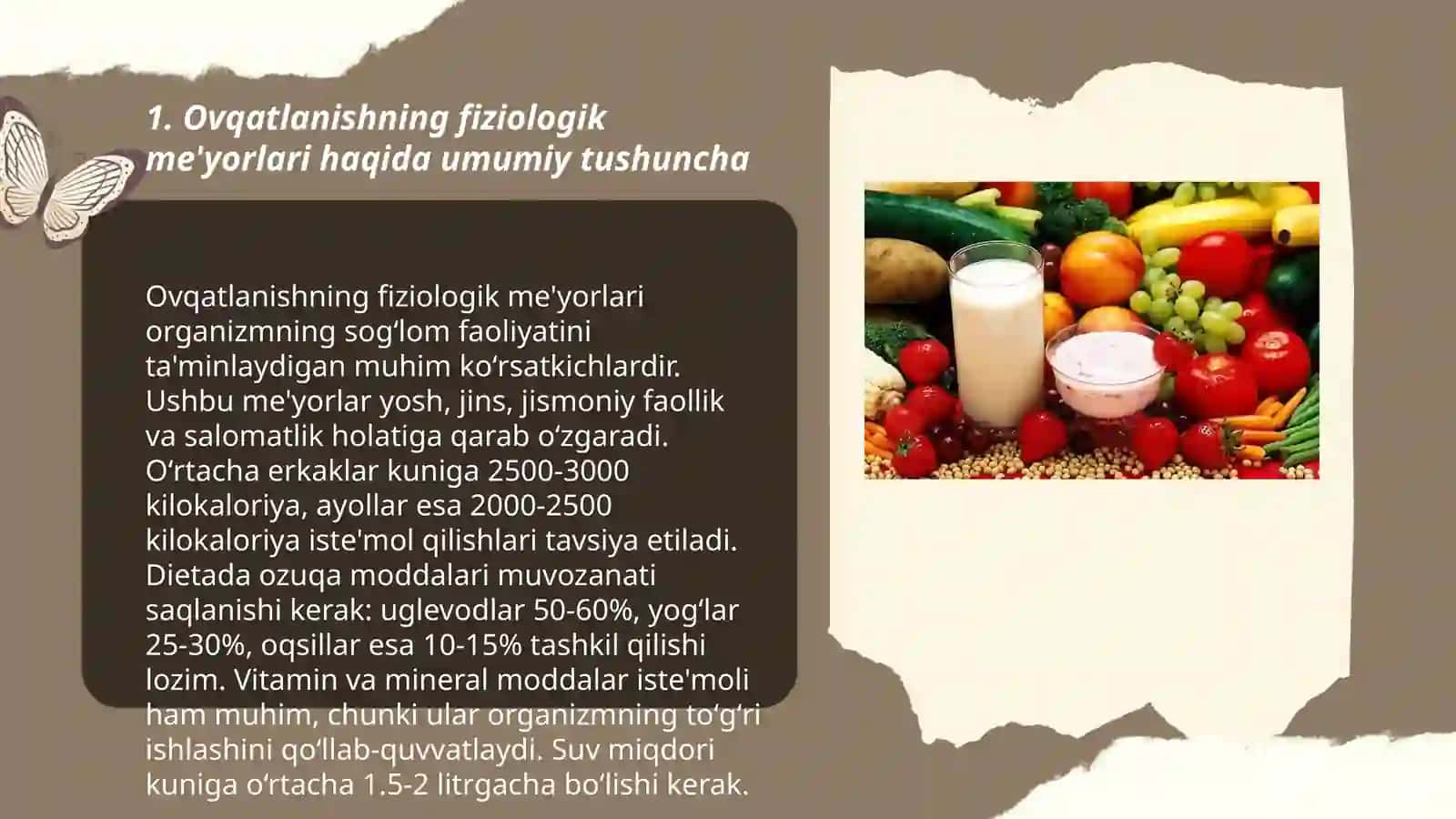 Ovqatlanishning fiziologik me'yorlari 3