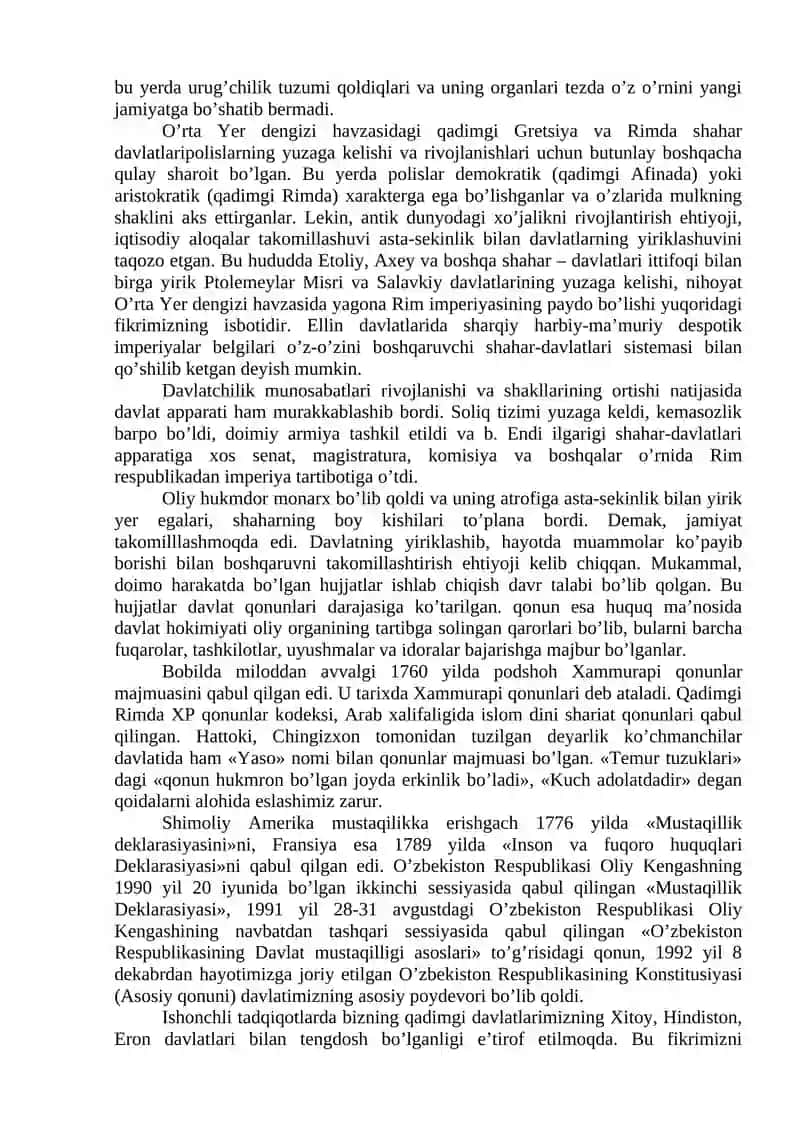 Oʻzbekiston Respublikasi milliy davlatchiligining shakllanishi va rivojlanishi 3