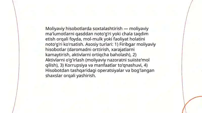 Moliyaviy hisobotdagi ma'lumotlarni qasddan soxtalashtirish: firibgarlikni qanday aniqlash mumkin 3
