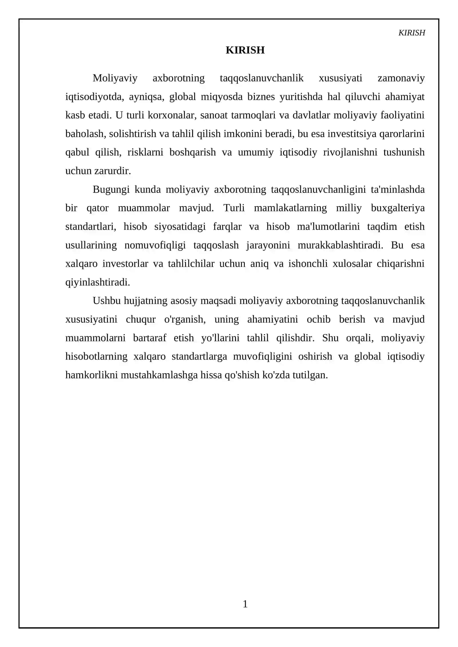 Moliyaviy axborotning taqqoslanuvchanlik xususiyati 3
