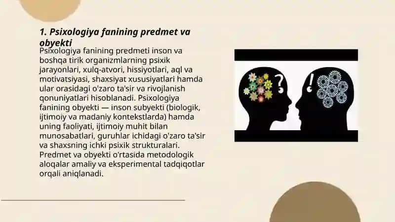 Psixologiya fan sifatida mavzusiga 3