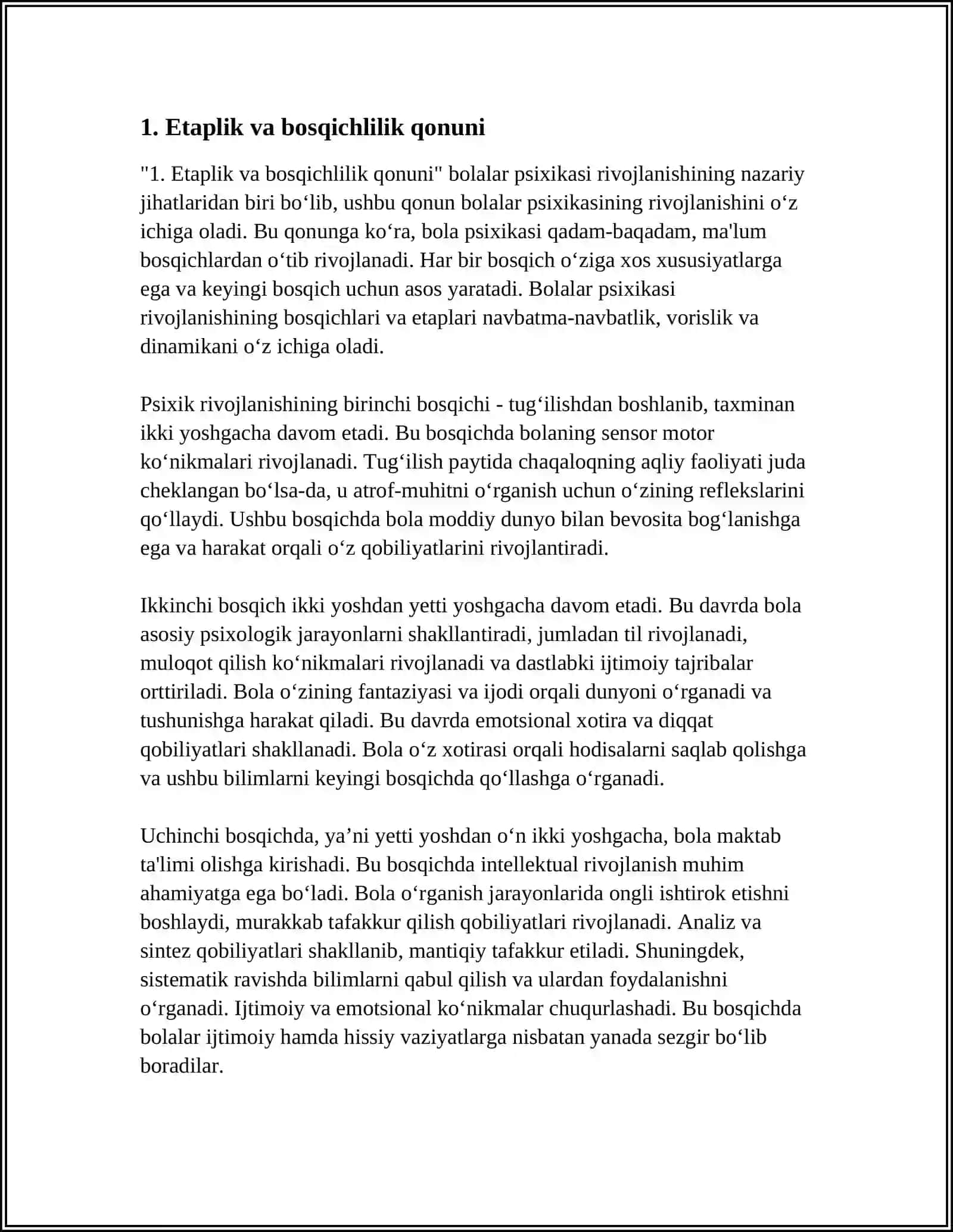 BOLALAR PSIXIKASI RIVOJLANISHINING ASOSIY QONUNIYATLARI 3