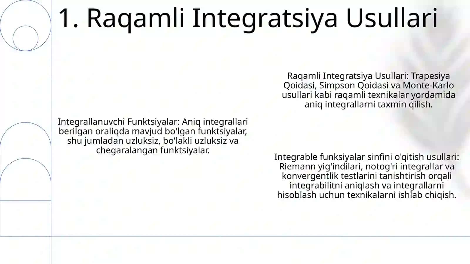 Integrallanuvchi funksiyalar sinfini o'qitish metodijasi 3