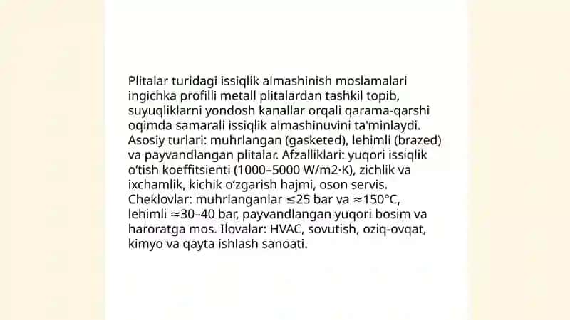 Plitalar turidagi issiqlik almashinish moslamalari 3