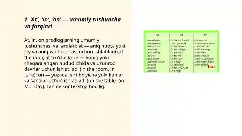 Prepositions at, in, on 3