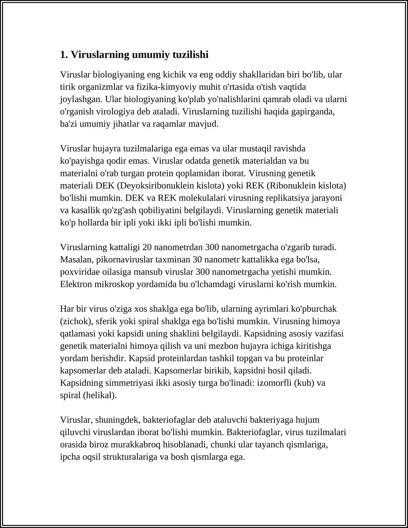 VIRUSLAR MORFOLOGIYASI, STRUKTURASI VA KLASSIFIKATSIYASI 3