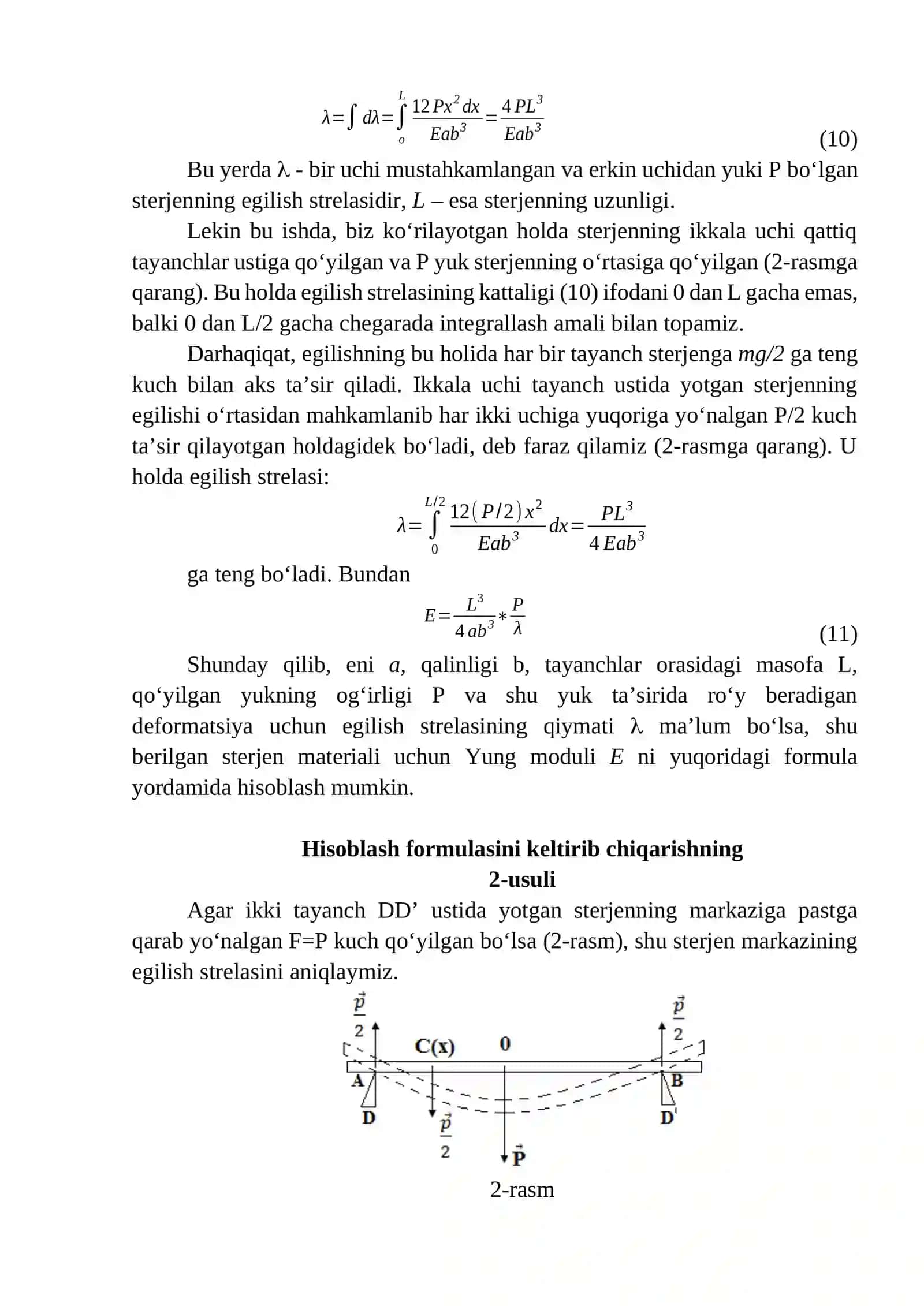 Elastiklik modulini egilishdan aniqlash 3